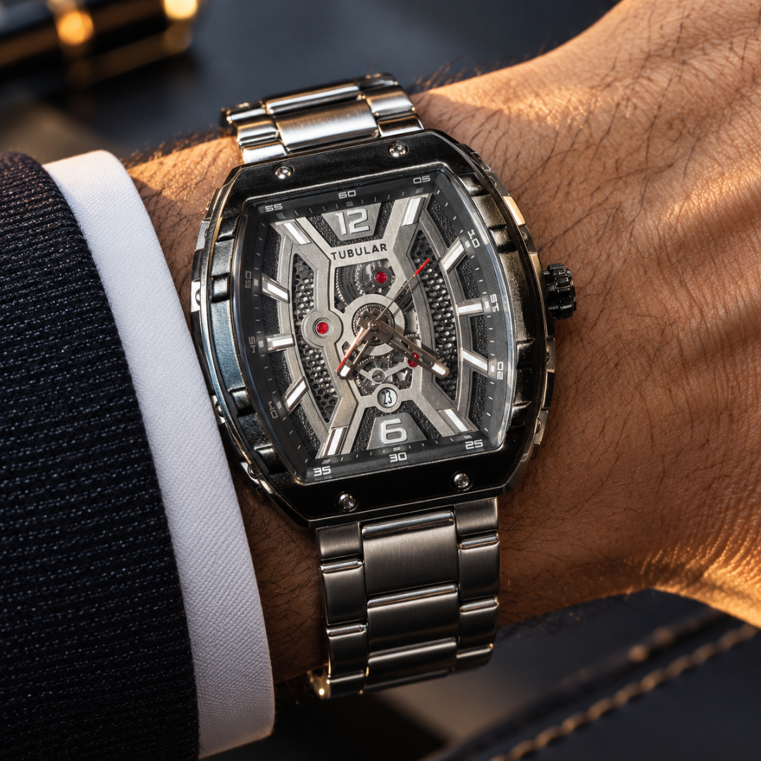 TUBULAR Men's Watch 5517 SILVER BLACK
